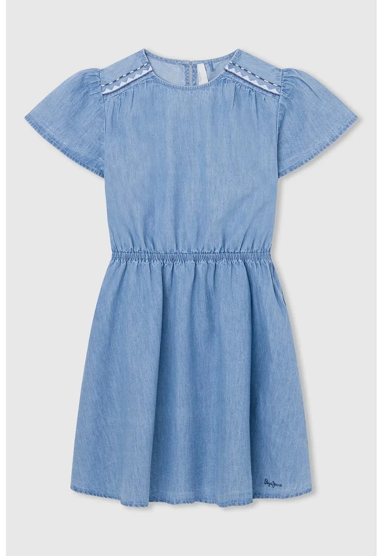 Rochie din denim cu decupaj pe partea din spate