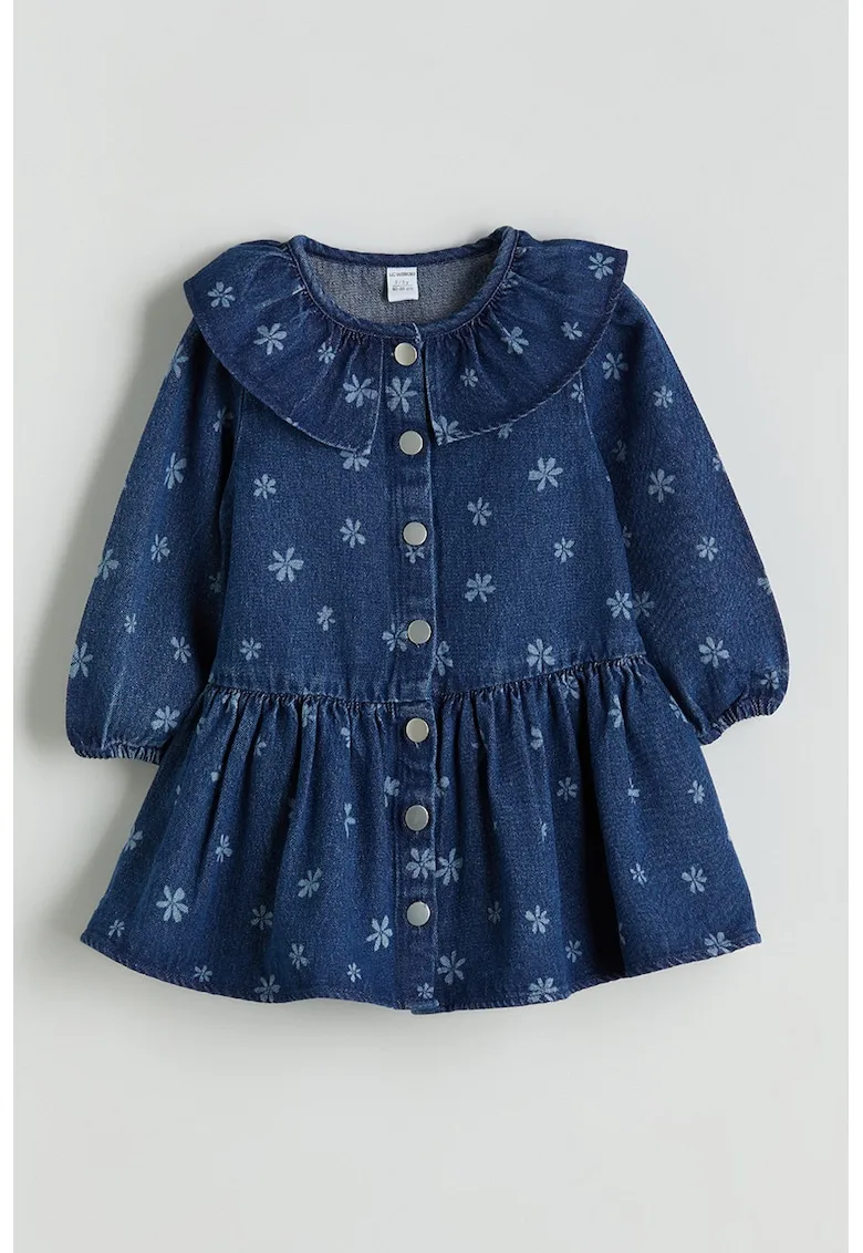 Rochie din denim cu model floral