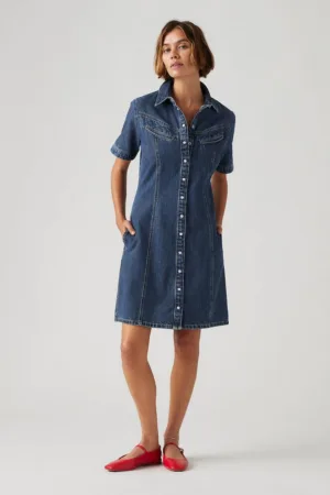 Rochie din denim cu nasturi Rinoa