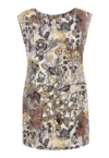 Rochie din in cu imprimeu floral