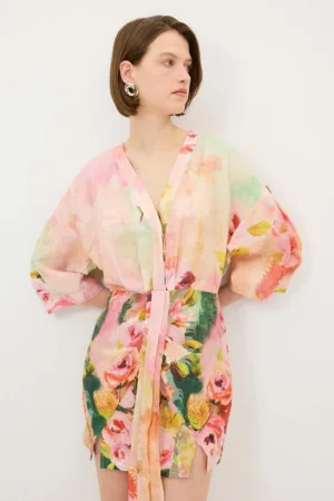 Rochie din in cu slit lateral