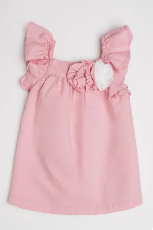 Rochie din in si bumbac cu croiala in A