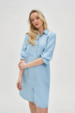 Rochie din lyocell albastra