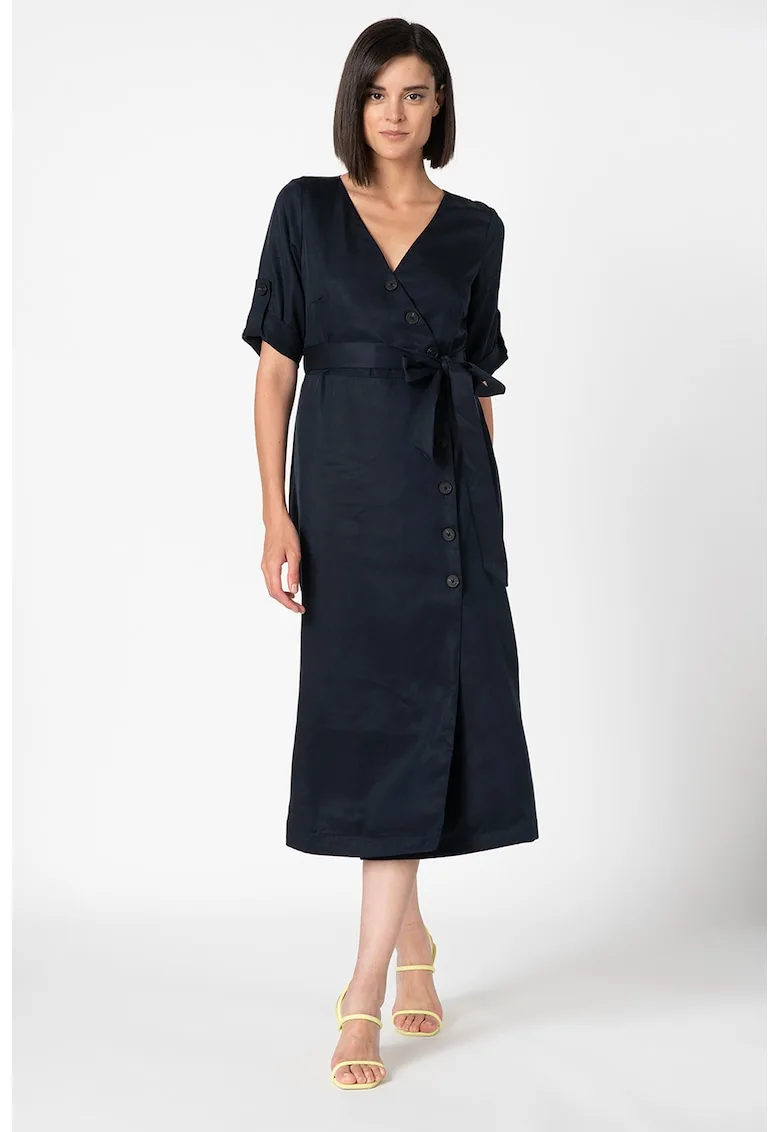 Rochie din lyocell cu cordon in talie