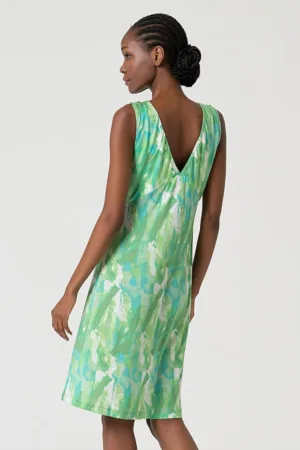Rochie din lyocell cu imprimeu abstract