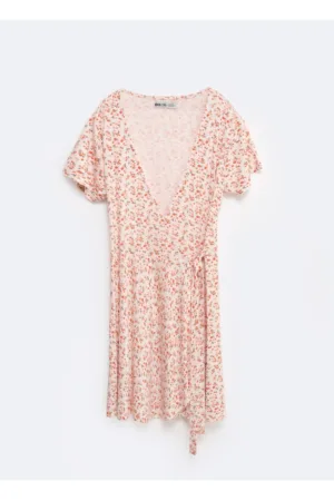 Rochie din modal cu imprimeu floral Rihatana - Roz