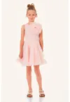 Rochie din organza cu detaliu floral