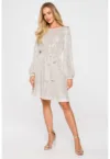 Rochie din paiete cu maneci bufante