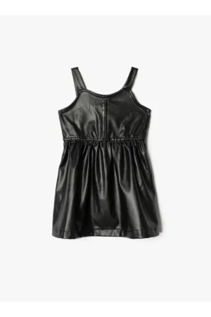 Rochie din piele ecologica cu fermoar