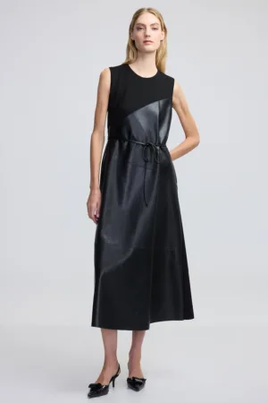 Rochie din piele ecologica cu segment