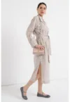 Rochie din ramie cu slituri laterale