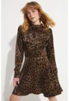 Rochie din satin cu animal print