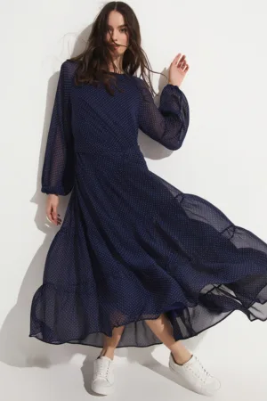 Rochie din sifon cu buline