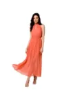 Rochie din sifon cu legaturi in jurul gatului -