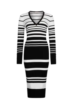 Rochie din tricot cu dungi