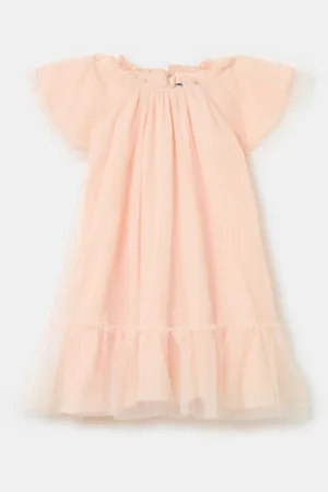 Rochie din tul cu aspect stralucitor