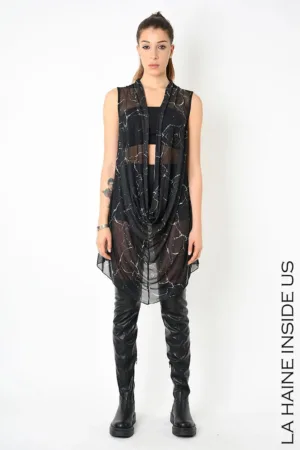 Rochie din tul cu imprimeu