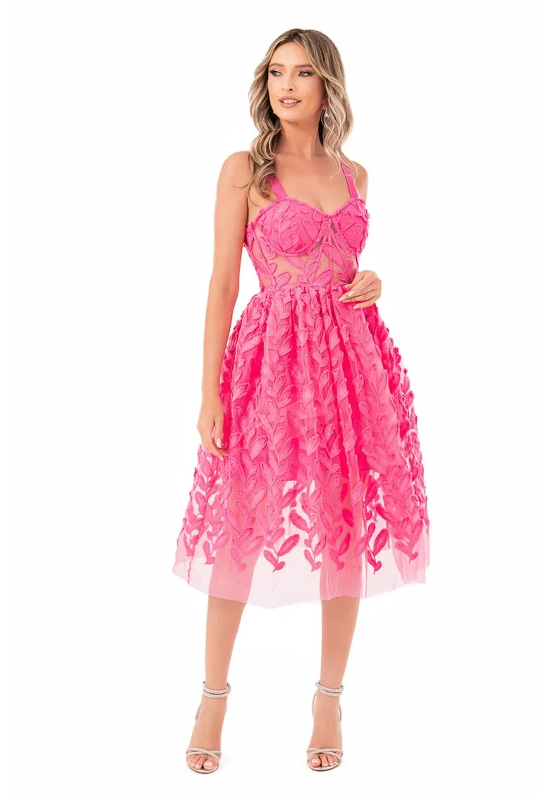 Rochie din tul fara maneci cu broderie