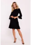Rochie din velur cu volane