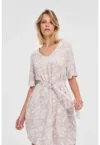 Rochie din viscose roz cu curea