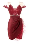 Rochie drapata cu insertii de dantela