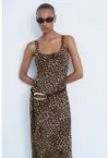 Rochie dreapta cu animal print