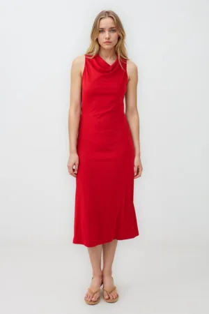 Rochie dreapta cu decolteu drapat