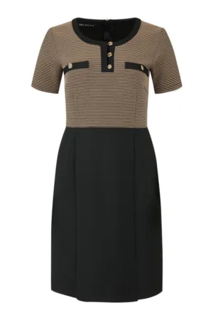 Rochie dreapta cu imprimeu in dungi