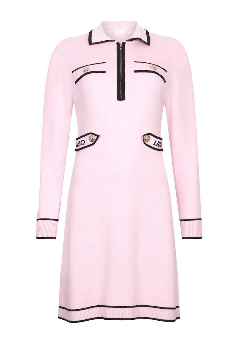 Rochie dreapta cu nasturi tip bijuterie