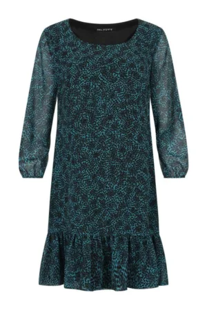 Rochie dreapta din chiffon cu animal print