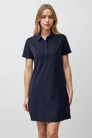 Rochie dreapta scurta din amestec de bumbac