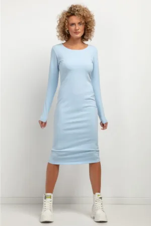Rochie dreapta uni T377 albastru deschis
