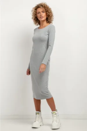 Rochie dreapta uni T377 gri deschis