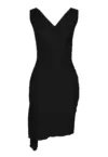 Rochie eleganta  M053 - asimetrica - fara maneci - neagra - poliester-elastan