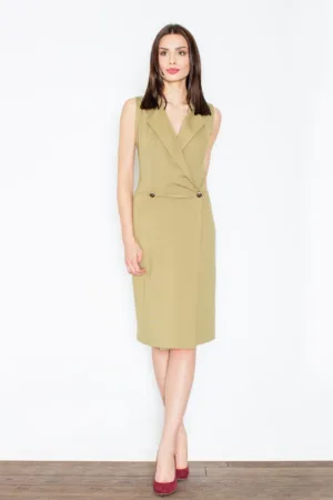 Rochie eleganta M443 - fara maneci - verde - viscoza