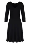 Rochie eleganta  M709 - maneci 3/4 - neagra - viscoza