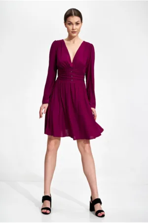 Rochie eleganta M861 - violet - maneci lungi - poliester