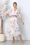 Rochie eleganta Roxa Roz Floral