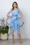 Rochie eleganta Saraia Albastru Multi