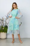 Rochie eleganta Saraia Bleu Multi