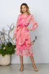 Rochie eleganta Saraia Ciclam Multi