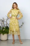 Rochie eleganta Saraia Galben Multi