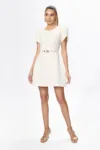 Rochie eleganta cu maneci scurte despicate Torry Ivory