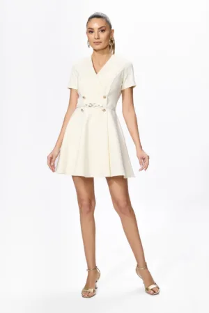 Rochie eleganta cu model petrecut si butoni aurii Lizzy Ivory
