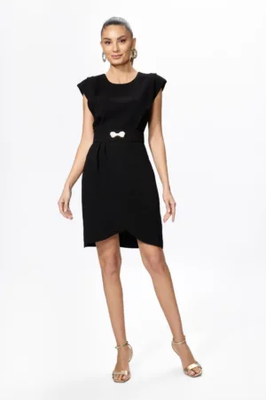 Rochie eleganta cu model petrecut si umeri buretati Zitta Neagra