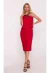 Rochie eleganta cu top dublu si insertie de dantela - burgundy