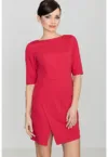 Rochie eleganta de afaceri  maneca scurta - infasurata - poliester-viscoza
