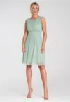 Rochie  eleganta - decolteu la spate - din plasa - menta -