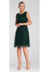 Rochie  eleganta - decolteu la spate - din plasa - verde -