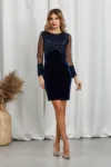 Rochie eleganta din catifea cu paiete Ruby Bleumarin